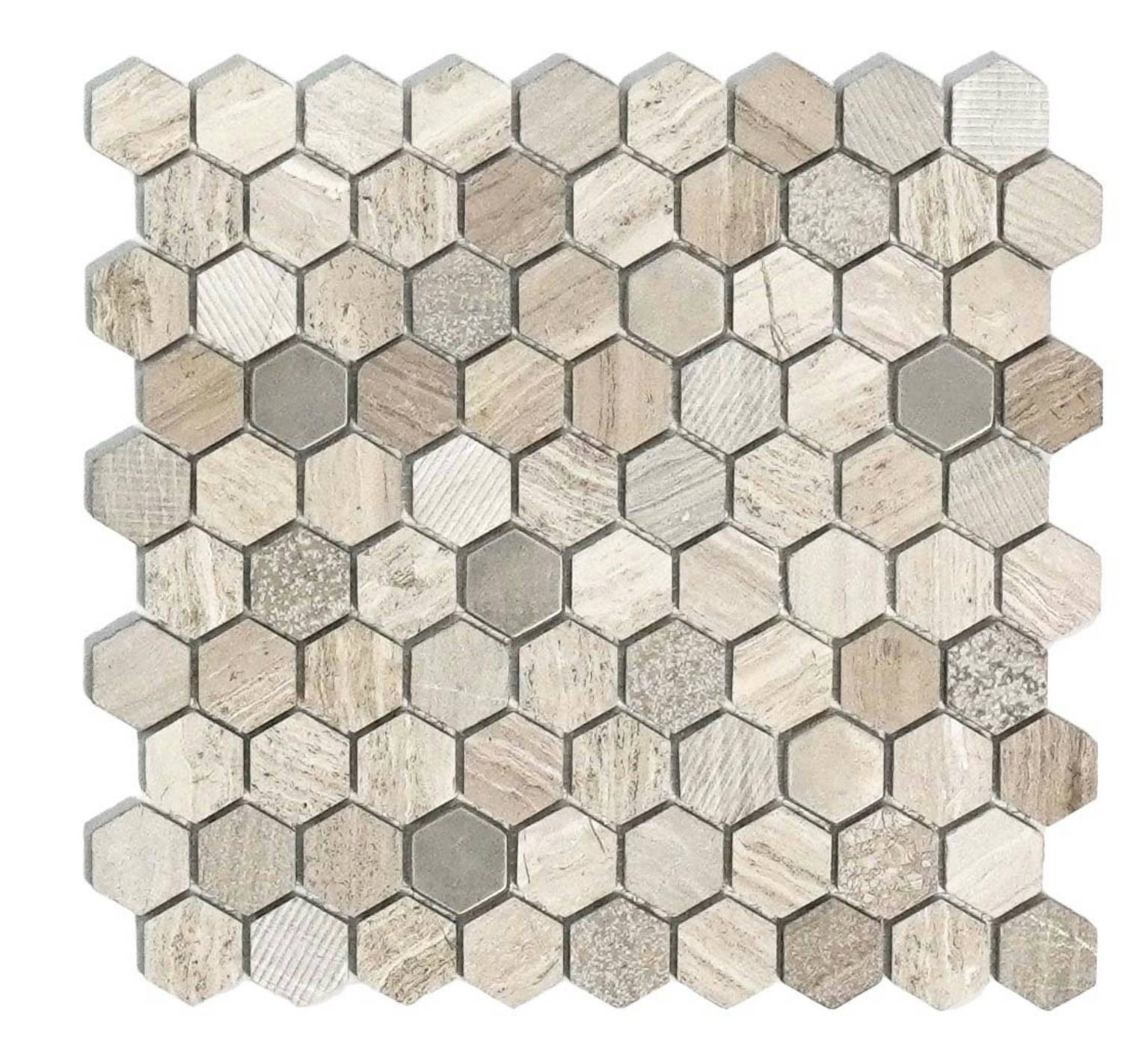 PORCELAMIKA MALLA HEXA MIX BEIGE METAL | Galería Viterra