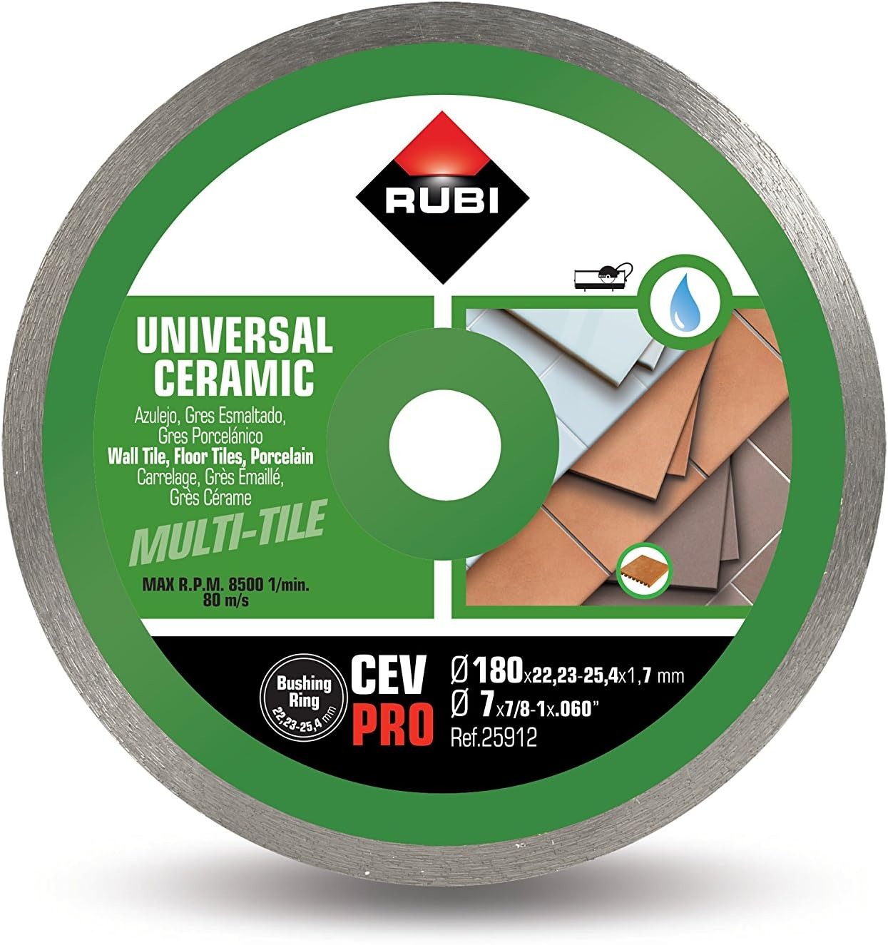 RUBI DISCO CONTINUO CEV 180 PRO 25912 VERDE  CERAMICA | Galería Viterra