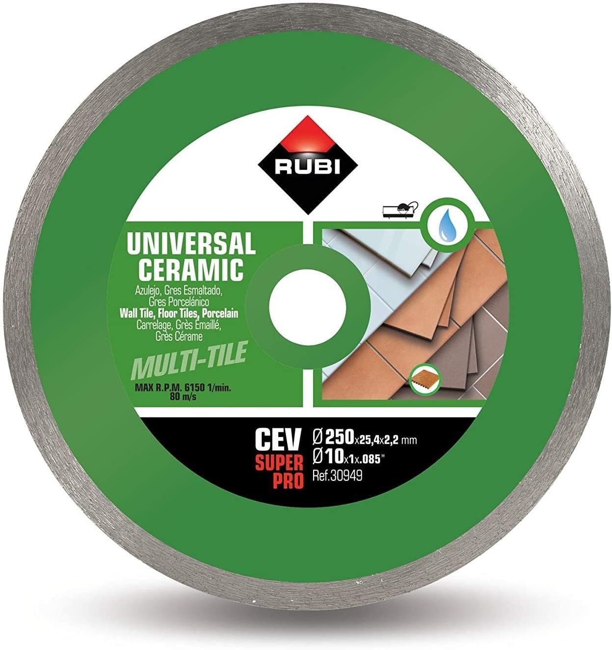 RUBI DISCO CONTINUO CEV 250 SUPERPRO 30949 VERDE  CERAMICA | Galería Viterra