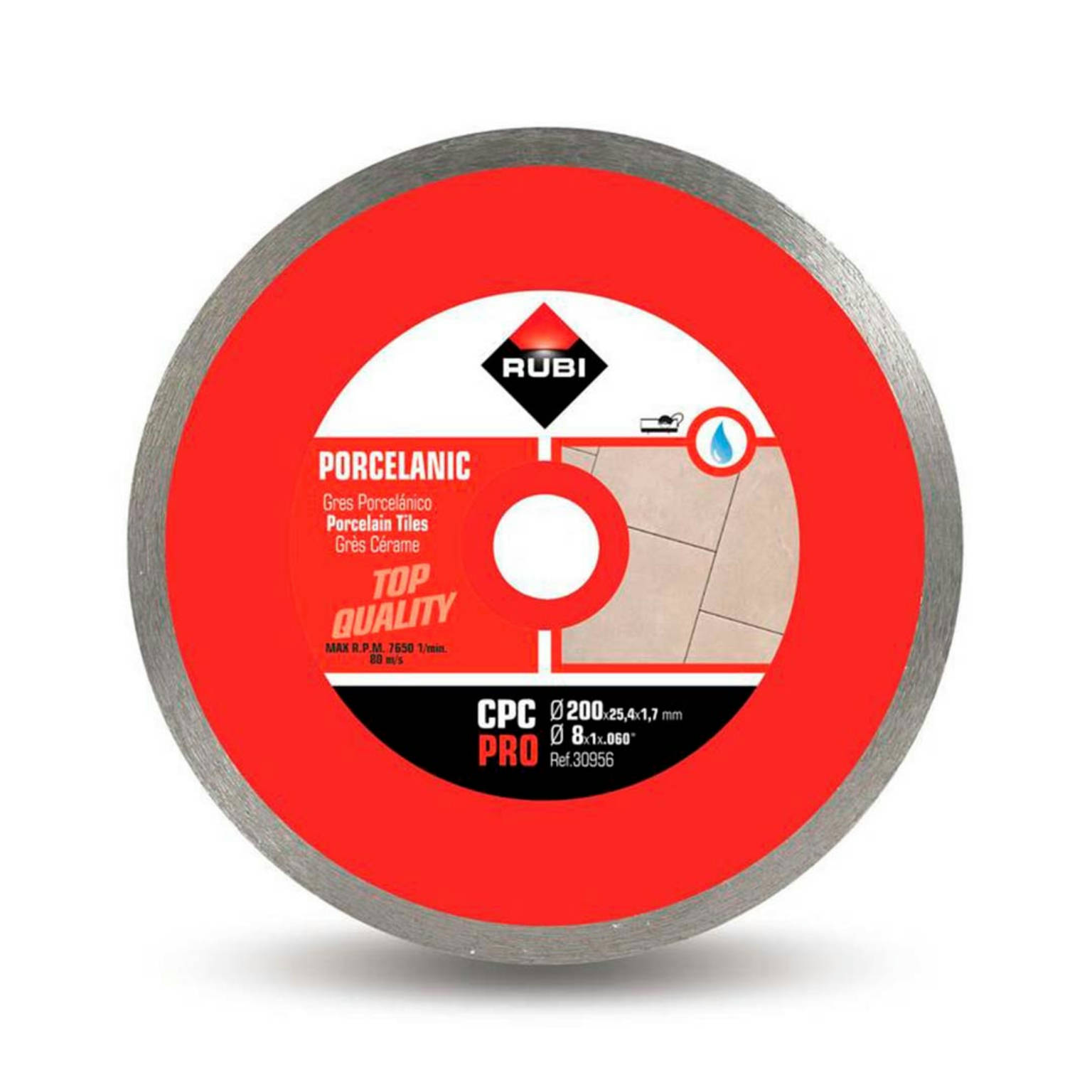 RUBI DISCO CONTINUO CPC 180 PRO 30955 ROJO  GRES PORCELANICO | Galería Viterra
