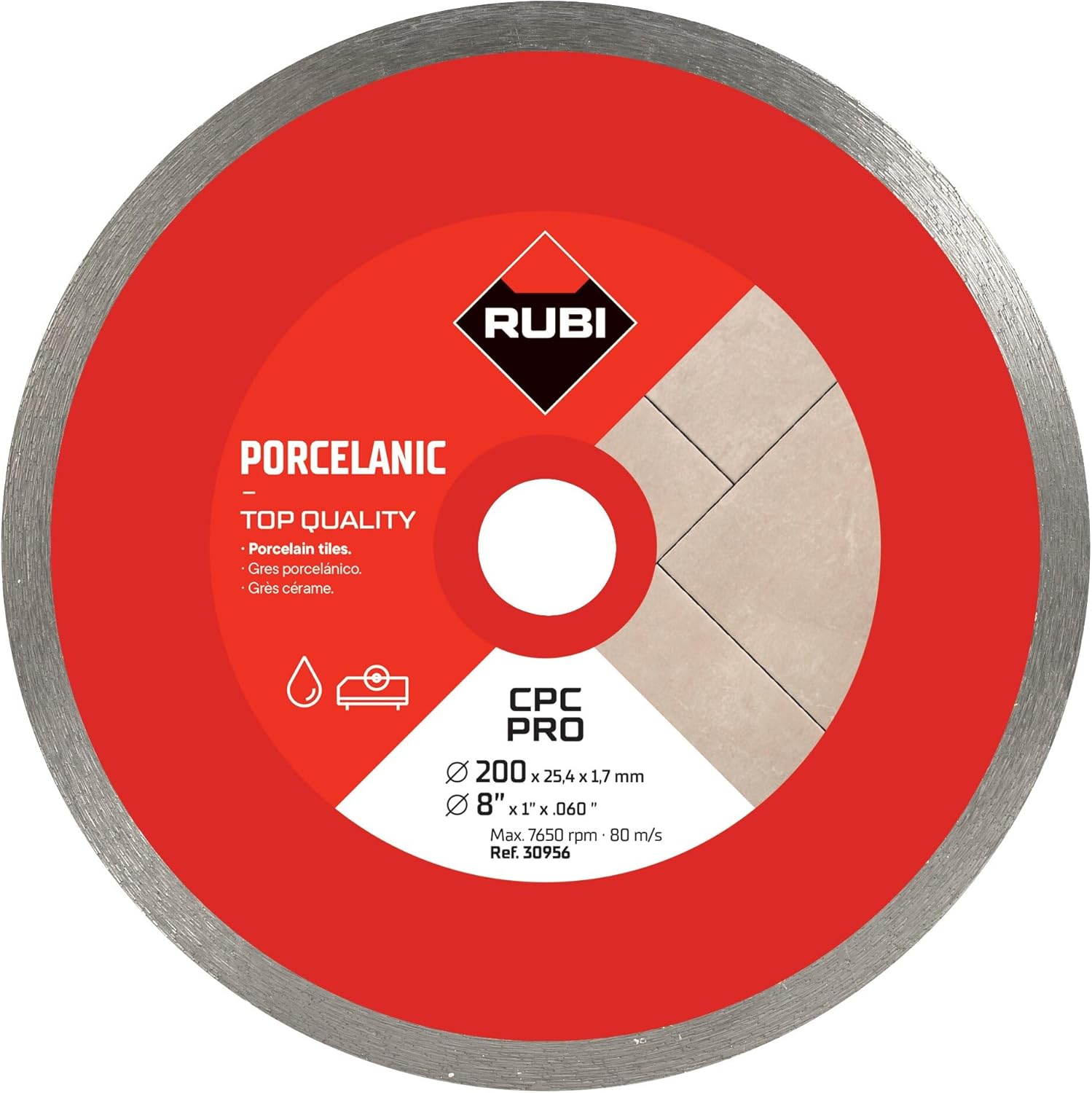 RUBI DISCO CONTINUO CPC 200 PRO 30956 ROJO  GRES PORCELANICO | Galería Viterra